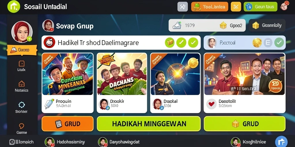Tampilan antarmuka yang menarik dan penuh warna.