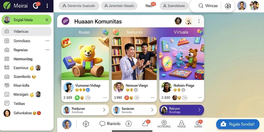 Tampilan awal dengan desain grafis yang menarik.
