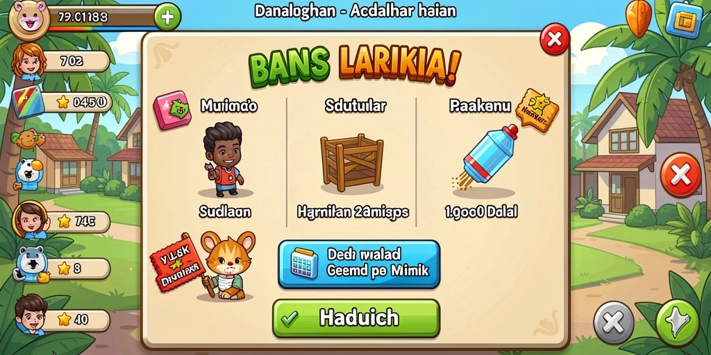 Tampilan permainan yang menarik dan colorful.